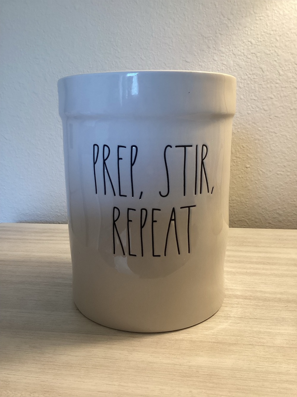 Rae Dunn by Magenta "Prep, Stir, Repeat" Kitchen Utensils Crock - NWT